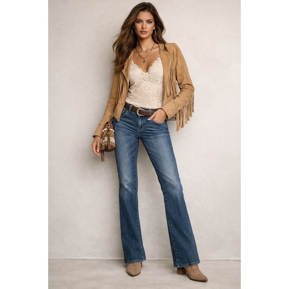 American Eagle Slim Boot‎ Jeans Womens 6 Long Blue Denim Y2K Minimalist